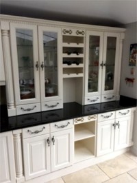 Hand painting kitchen cupboards cream - Quality home decoration by Abhaile Decorators, Ireland