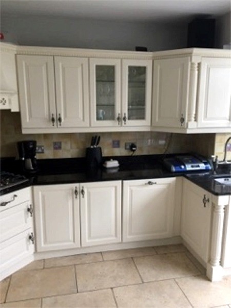 Hand painting kitchen cupboards cream - Quality home decoration by Abhaile Decorators, Ireland