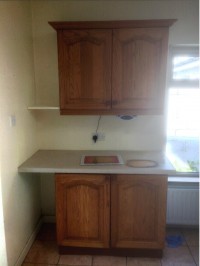 Before hand painting of a kitchen in a Dublin home by Abhaile Decorators, Robery Hanvey Ireland