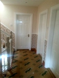 Wallpapering and painting a Stairway & Hallway, Dublin - Quality home decoration by Abhaile Decorators, Ireland