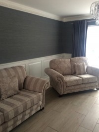 Living Room with panels painted by  Abhaile Decorators, Dublin, Ireland