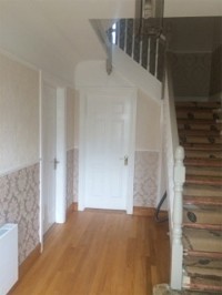 Wallpapering and painting a Stairway & Hallway, Dublin - Quality home decoration by Abhaile Decorators, Ireland