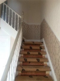 Wallpapering and painting a Stairway & Hallway, Dublin - Quality home decoration by Abhaile Decorators, Ireland