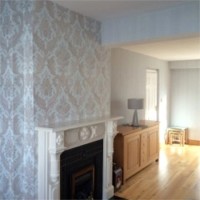 Wallpaper in Sitting Room with Fireplace, Dublin - Quality home decoration by Abhaile Decorators, Ireland