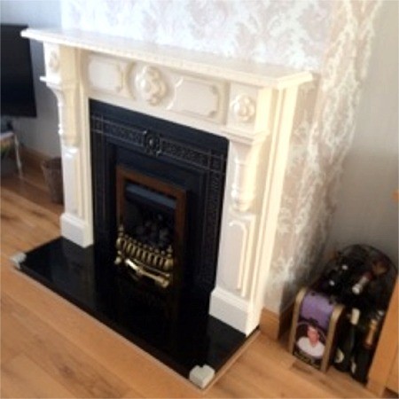 Wallpaper in Sitting Room with Fireplace, Dublin - Quality home decoration by Abhaile Decorators, Ireland