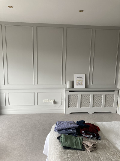 Bedroom painting with panels by Abhaile Decorators, Dublin, Ireland Bedroom painting with panels by Abhaile Decorators, Dublin, Ireland