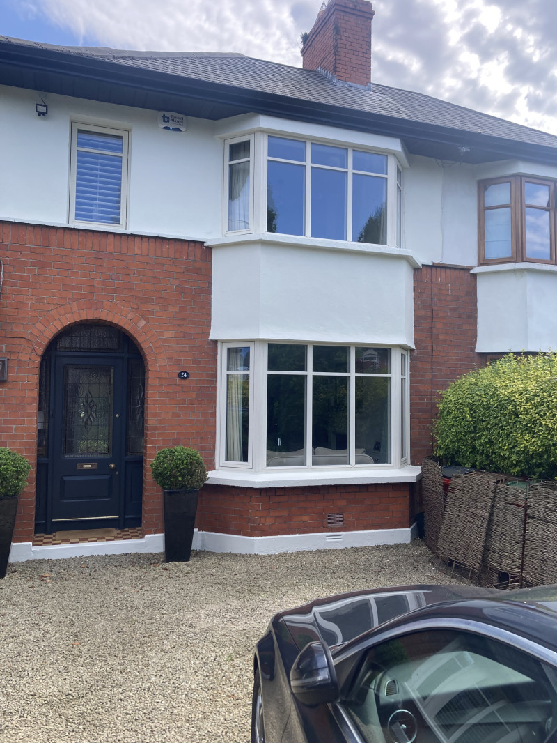 Painting PVC windows and doors on a Dublin home by Abhaile Decorators, Ireland